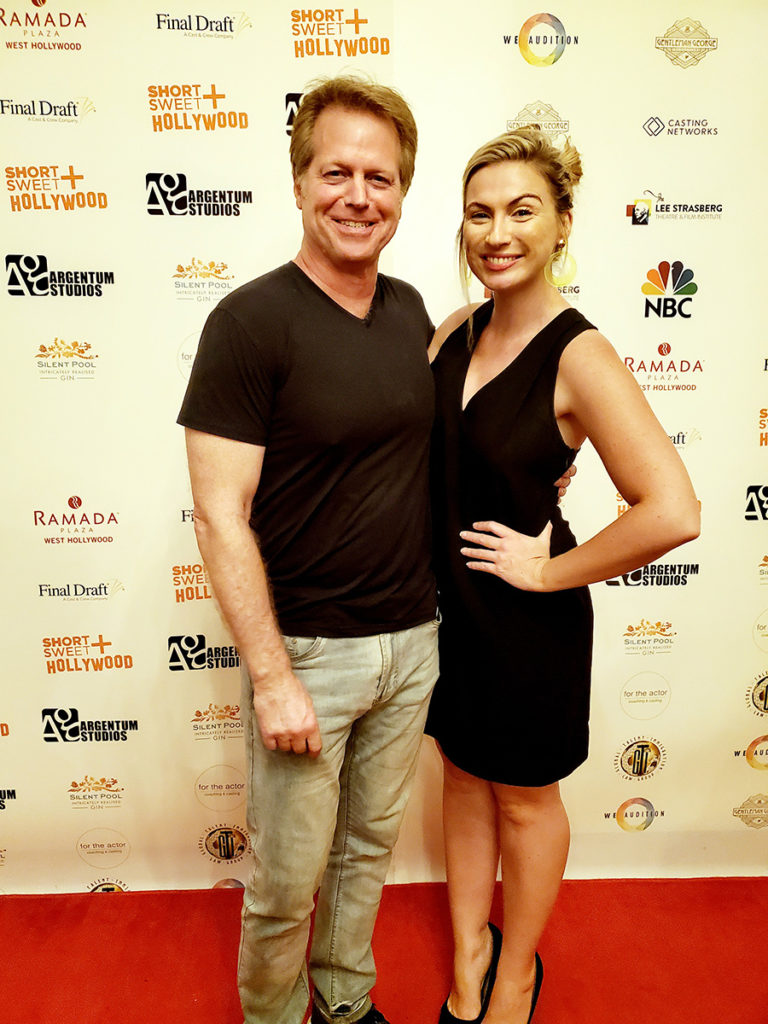 Director Greg McDonald with actress Kaitlyn Clare at the Short+Sweet Hollywood Film Festival